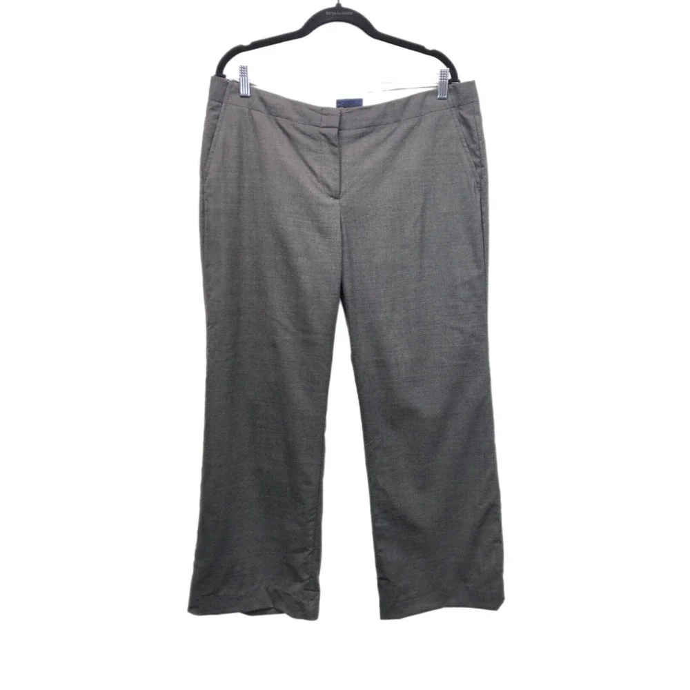 J. Crew Pants City Fit Wool Trouser Lined Women's 12 Gray Pockets